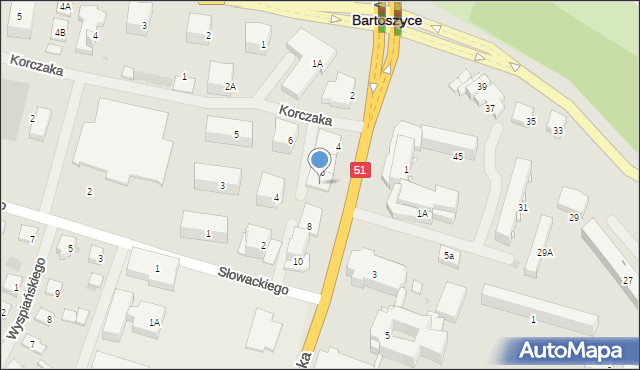 Bartoszyce, Warszawska, 6A, mapa Bartoszyce