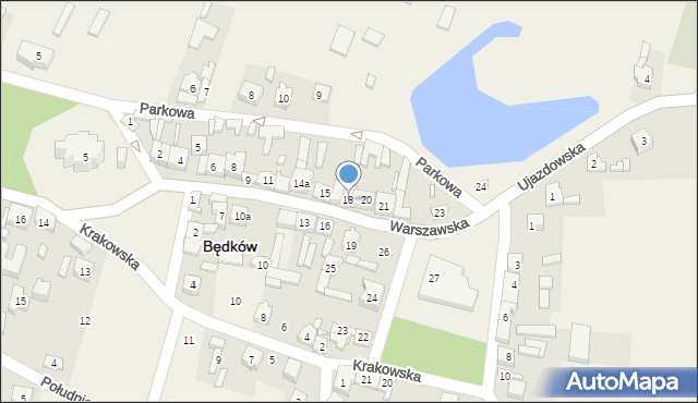 Będków, Warszawska, 18, mapa Będków