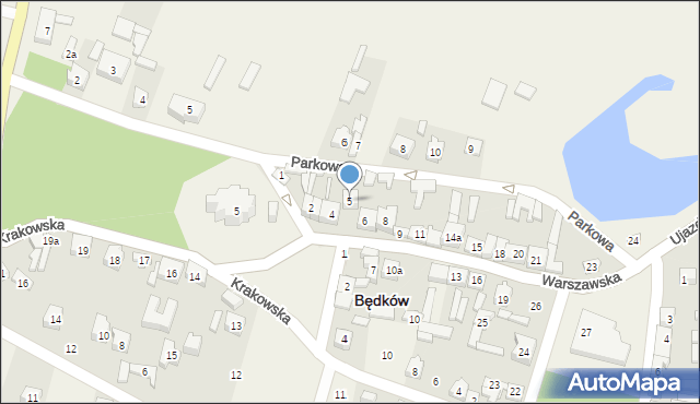 Będków, Warszawska, 5, mapa Będków