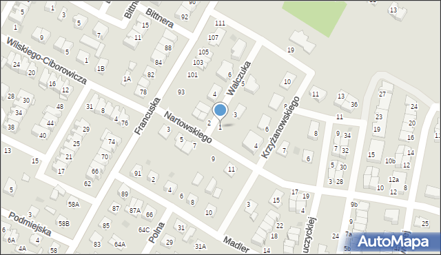 Biała Podlaska, Walczuka Konstantego, 1, mapa Białej Podlaskiej