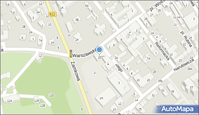 Biała Podlaska, Warszawska, 10, mapa Białej Podlaskiej