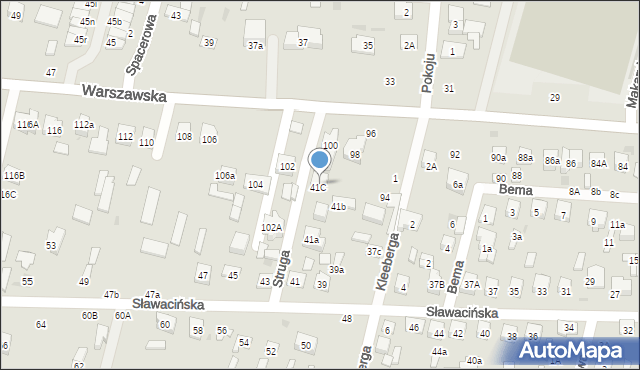 Biała Podlaska, Warszawska, 100a, mapa Białej Podlaskiej