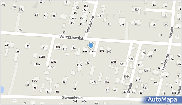 Biała Podlaska, Warszawska, 110, mapa Białej Podlaskiej