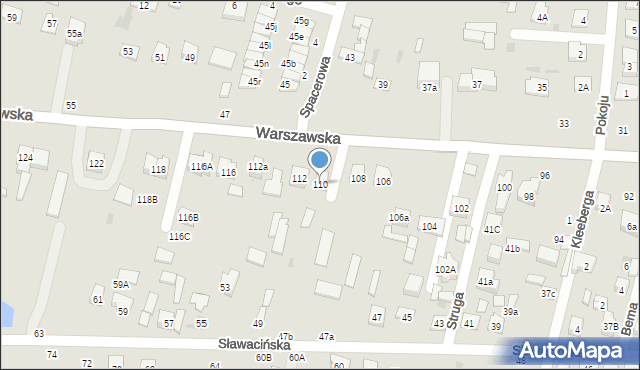 Biała Podlaska, Warszawska, 110, mapa Białej Podlaskiej