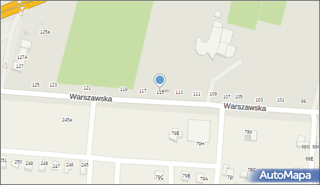 Biała Podlaska, Warszawska, 115, mapa Białej Podlaskiej