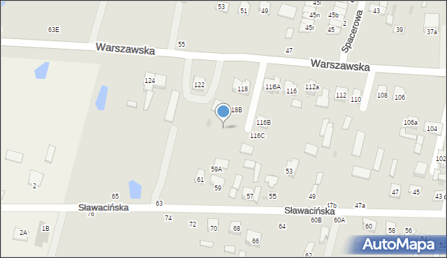 Biała Podlaska, Warszawska, 118a, mapa Białej Podlaskiej