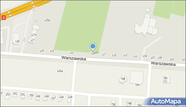 Biała Podlaska, Warszawska, 119, mapa Białej Podlaskiej