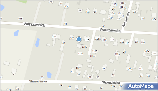 Biała Podlaska, Warszawska, 120, mapa Białej Podlaskiej