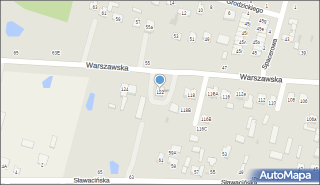 Biała Podlaska, Warszawska, 122, mapa Białej Podlaskiej