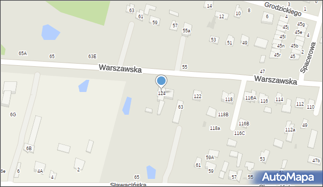 Biała Podlaska, Warszawska, 124, mapa Białej Podlaskiej