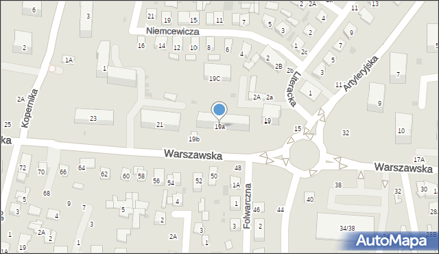 Biała Podlaska, Warszawska, 19a, mapa Białej Podlaskiej