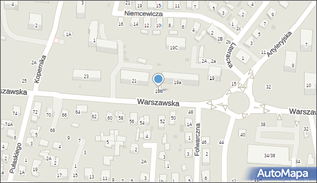 Biała Podlaska, Warszawska, 19b, mapa Białej Podlaskiej