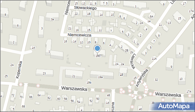 Biała Podlaska, Warszawska, 19C, mapa Białej Podlaskiej