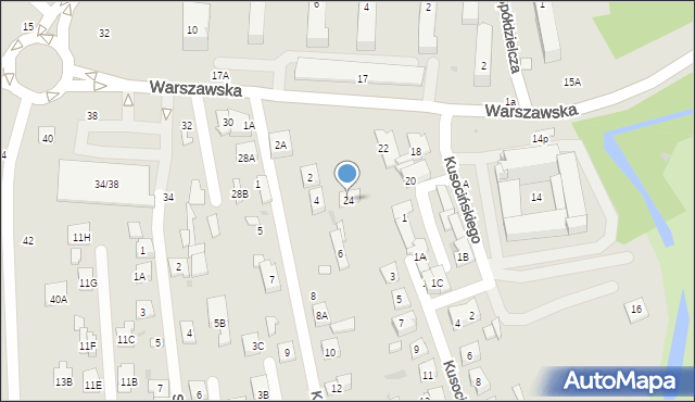 Biała Podlaska, Warszawska, 24, mapa Białej Podlaskiej