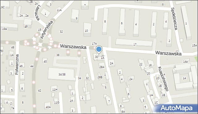 Biała Podlaska, Warszawska, 28, mapa Białej Podlaskiej