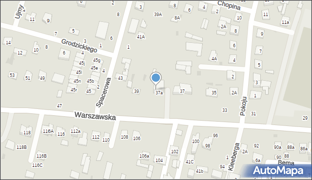 Biała Podlaska, Warszawska, 39, mapa Białej Podlaskiej