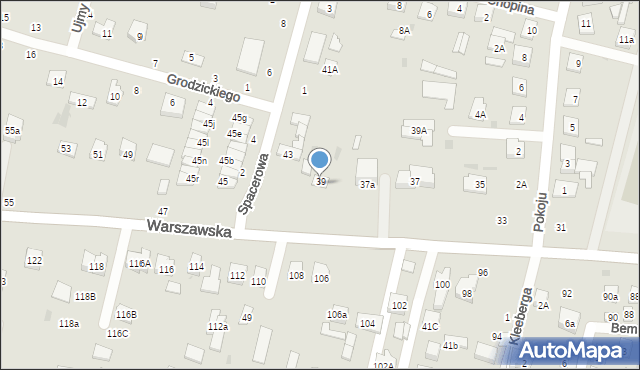 Biała Podlaska, Warszawska, 41, mapa Białej Podlaskiej