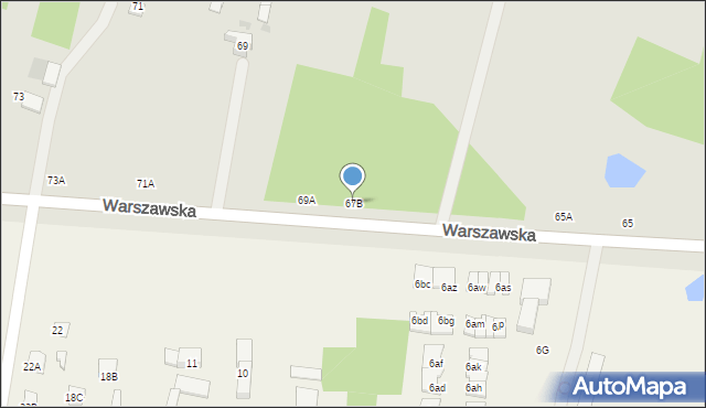 Biała Podlaska, Warszawska, 67B, mapa Białej Podlaskiej