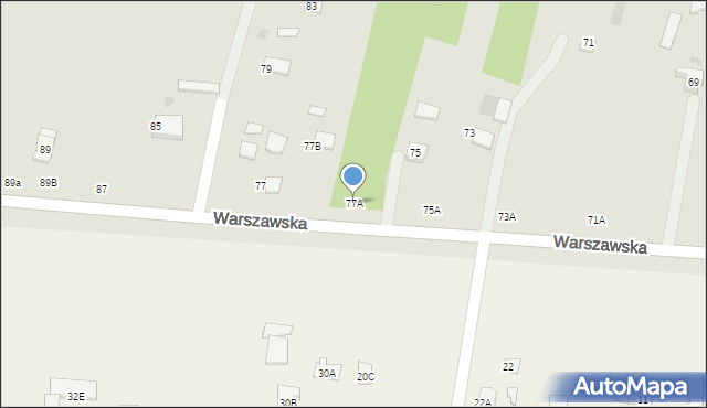 Biała Podlaska, Warszawska, 77A, mapa Białej Podlaskiej