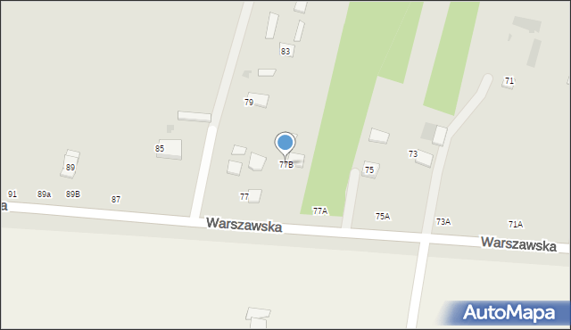 Biała Podlaska, Warszawska, 77B, mapa Białej Podlaskiej