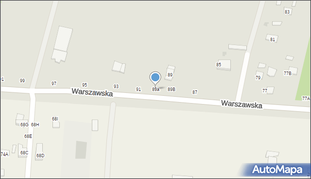 Biała Podlaska, Warszawska, 89a, mapa Białej Podlaskiej