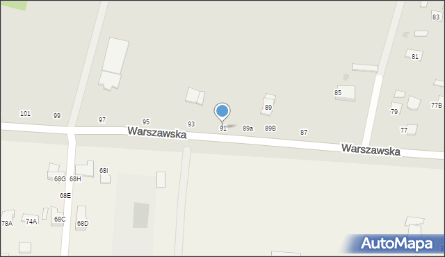 Biała Podlaska, Warszawska, 91, mapa Białej Podlaskiej