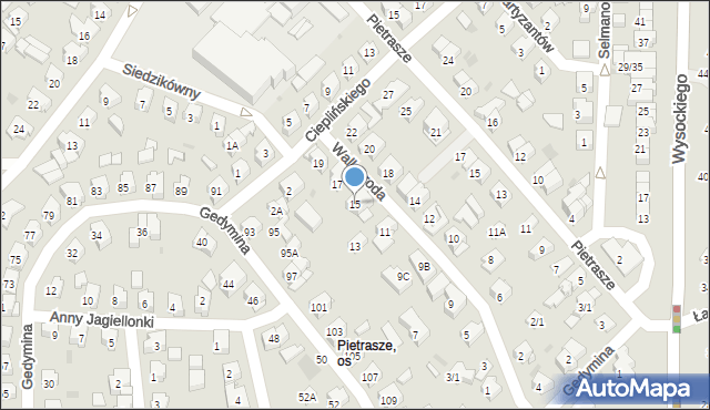 Białystok, Wallenroda Konrada, 15, mapa Białegostoku