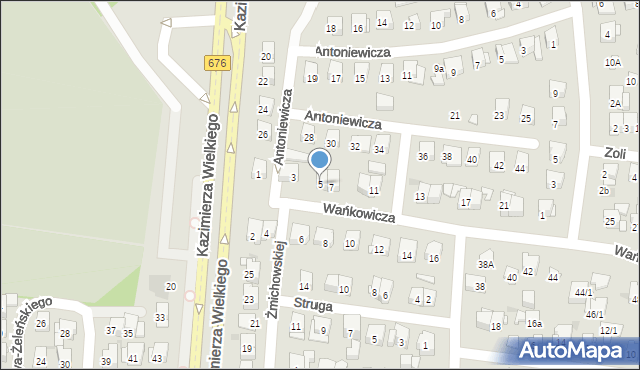 Białystok, Wańkowicza Melchiora, 5, mapa Białegostoku