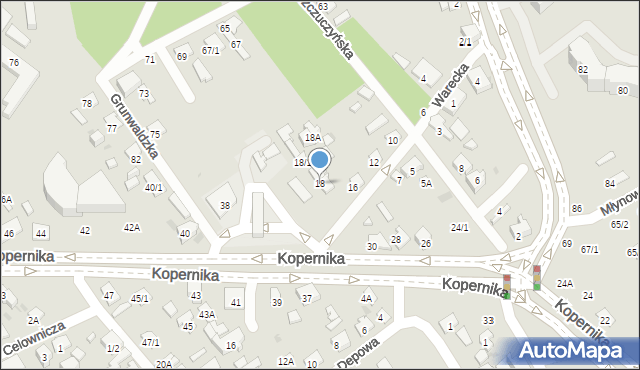 Białystok, Warecka, 18, mapa Białegostoku