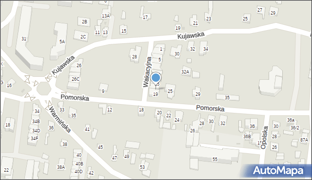 Białystok, Wakacyjna, 17, mapa Białegostoku