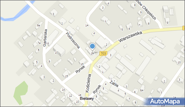 Bielawy, Warszawska, 1A, mapa Bielawy