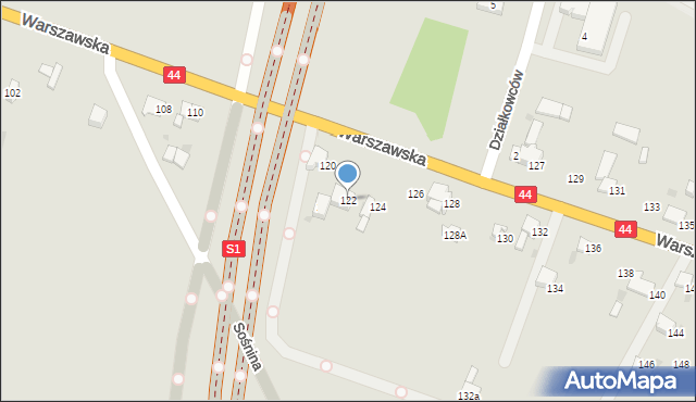 Bieruń, Warszawska, 122, mapa Bieruń