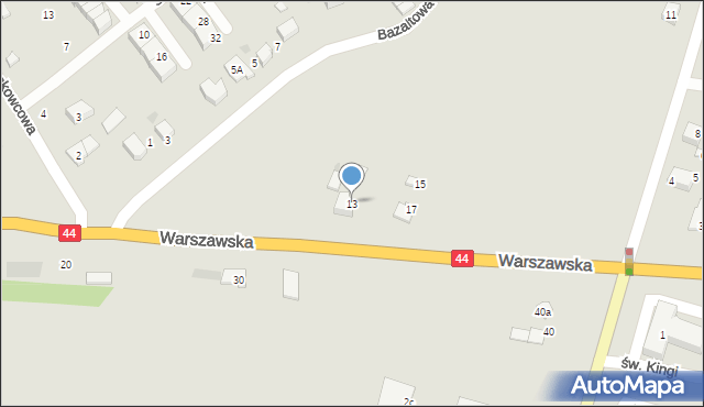 Bieruń, Warszawska, 13, mapa Bieruń