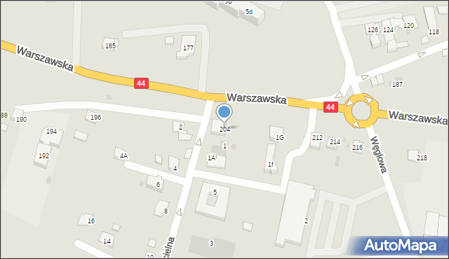 Bieruń, Warszawska, 204, mapa Bieruń