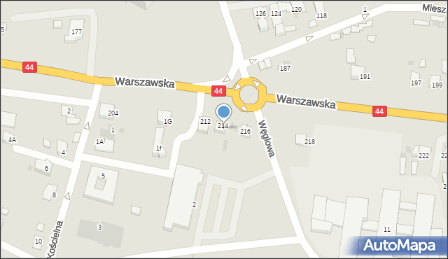 Bieruń, Warszawska, 212, mapa Bieruń