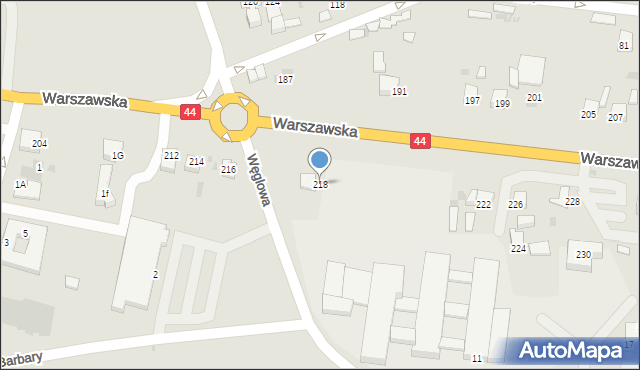 Bieruń, Warszawska, 218, mapa Bieruń