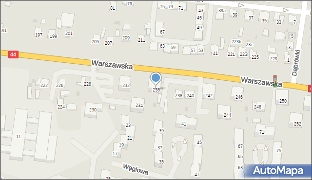 Bieruń, Warszawska, 236, mapa Bieruń