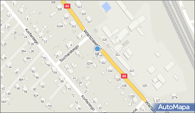 Bieruń, Warszawska, 320, mapa Bieruń