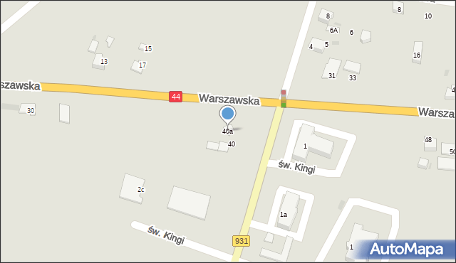 Bieruń, Warszawska, 40a, mapa Bieruń