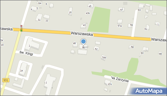 Bieruń, Warszawska, 50, mapa Bieruń