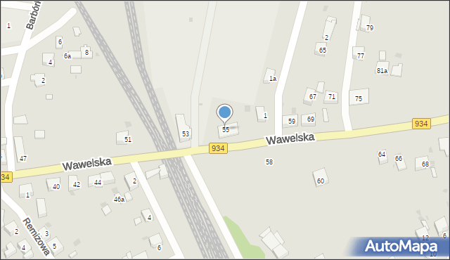 Bieruń, Wawelska, 55, mapa Bieruń
