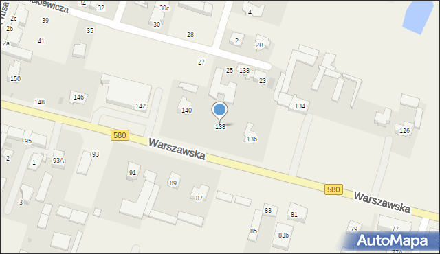 Blizne Jasińskiego, Warszawska, 138, mapa Blizne Jasińskiego