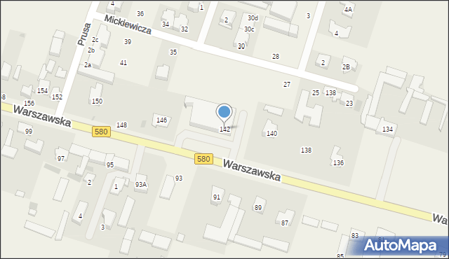 Blizne Jasińskiego, Warszawska, 142, mapa Blizne Jasińskiego