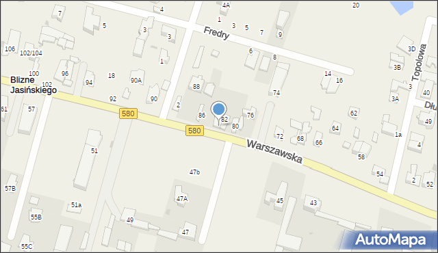 Blizne Jasińskiego, Warszawska, 82/84, mapa Blizne Jasińskiego