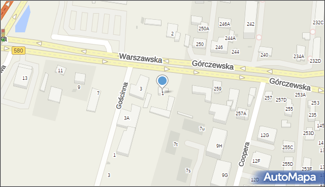 Blizne Łaszczyńskiego, Warszawska, 1, mapa Blizne Łaszczyńskiego