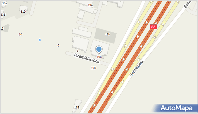 Blizne Łaszczyńskiego, Warszawska, 19C, mapa Blizne Łaszczyńskiego