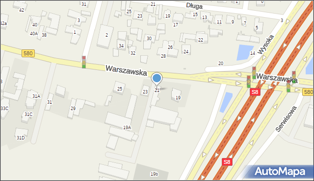 Blizne Łaszczyńskiego, Warszawska, 21, mapa Blizne Łaszczyńskiego