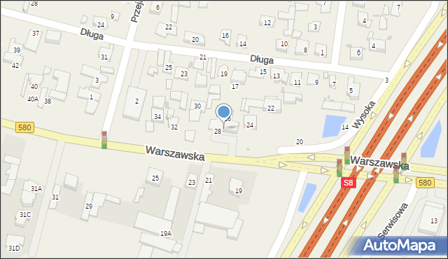 Blizne Łaszczyńskiego, Warszawska, 28/26, mapa Blizne Łaszczyńskiego