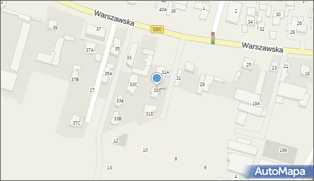 Blizne Łaszczyńskiego, Warszawska, 31C, mapa Blizne Łaszczyńskiego