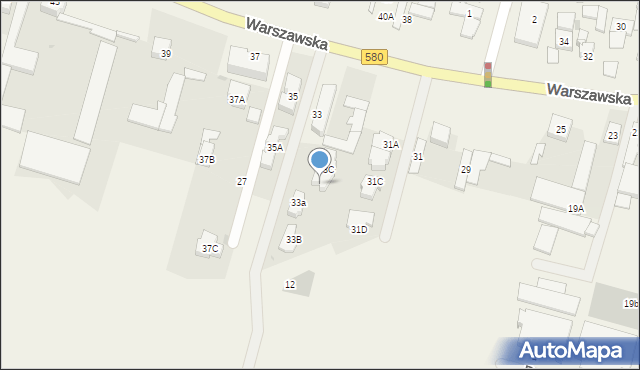 Blizne Łaszczyńskiego, Warszawska, 33D, mapa Blizne Łaszczyńskiego